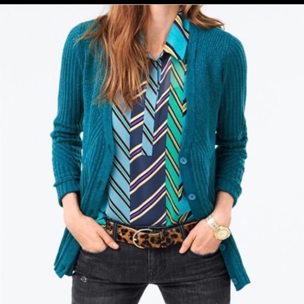 CAbi Chevron Ascot Top Semi Sheer Style 3780, Size XS